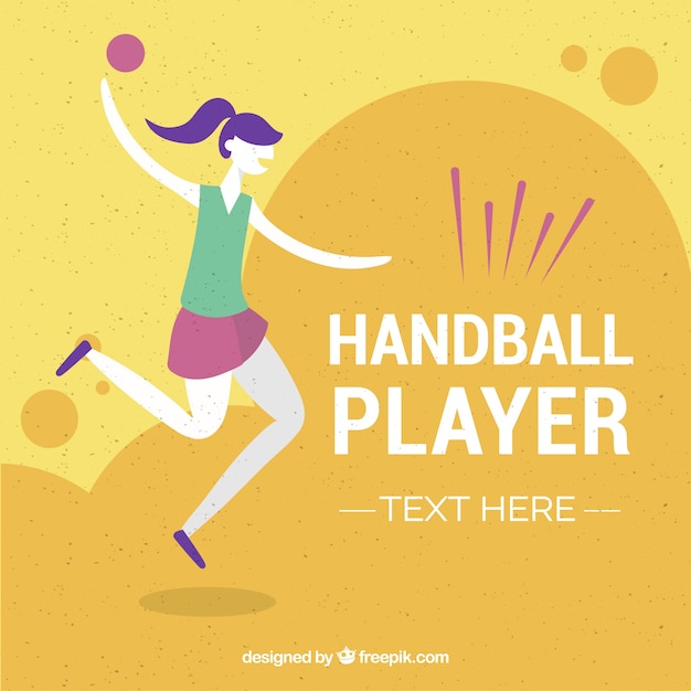 Professional handball player with flat design Free Vector