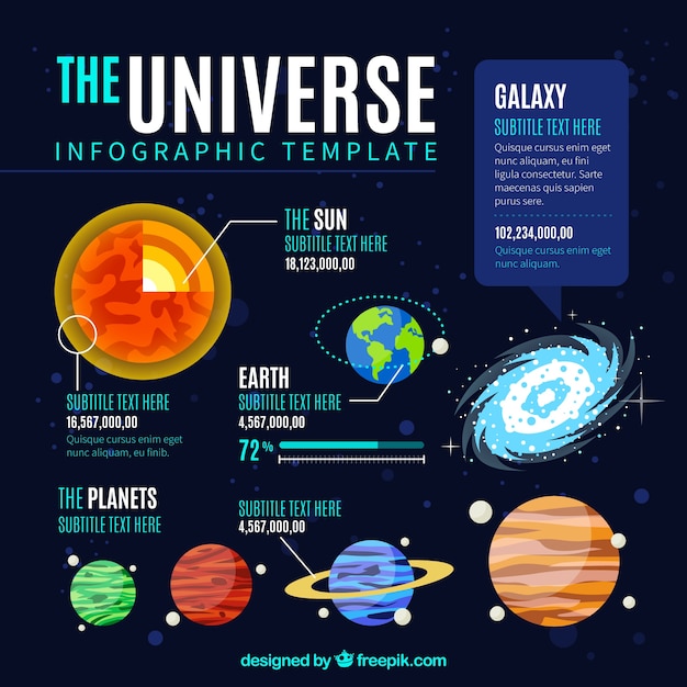 Free Vector | Professional infographic about the universe