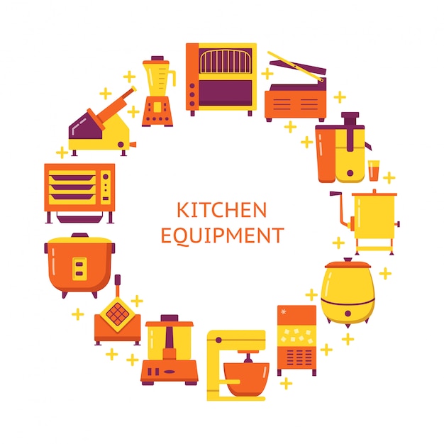 Premium Vector | Professional kitchen equipment