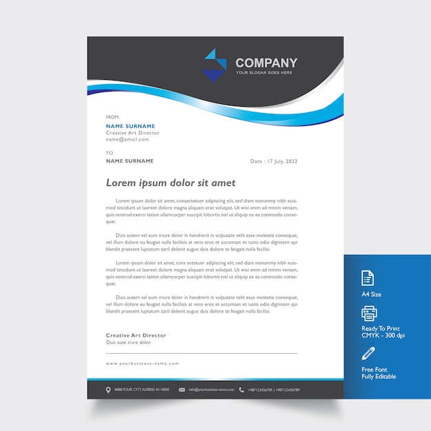 Download Professional letterhead mockup template Vector | Premium ...