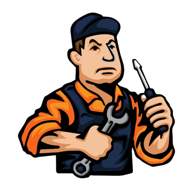 Premium Vector Professional mechanic character illustration