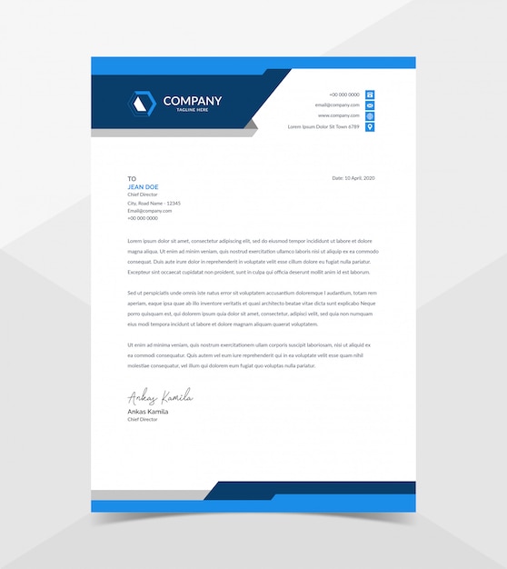 Professional and modern corporate letterhead template | Premium Vector