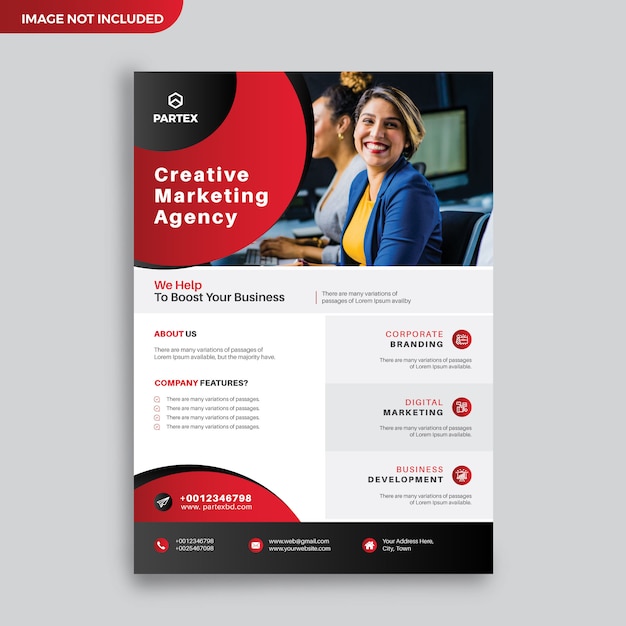 Premium Vector Professional Modern Flyer Design Template With Red And Black Gradients