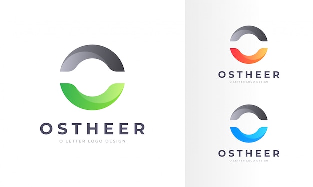 Professional modern rounded  o letter logo design template Premium Vector