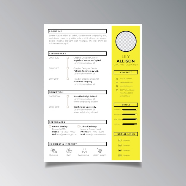 Premium Vector | Professional resume design template minimalist ...