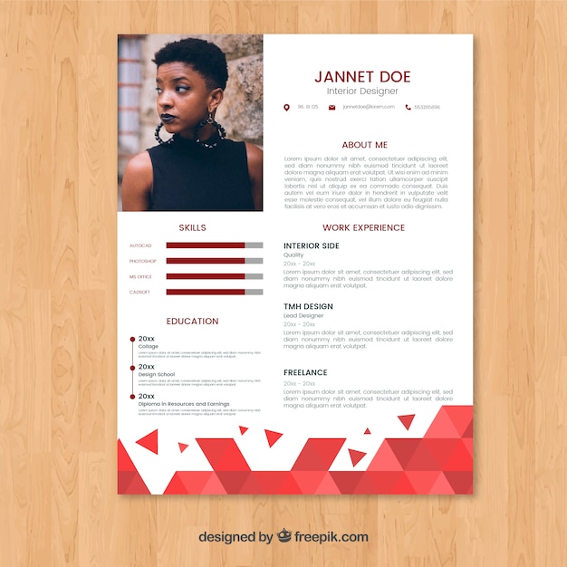 Professional Resume Template Vector Free Download