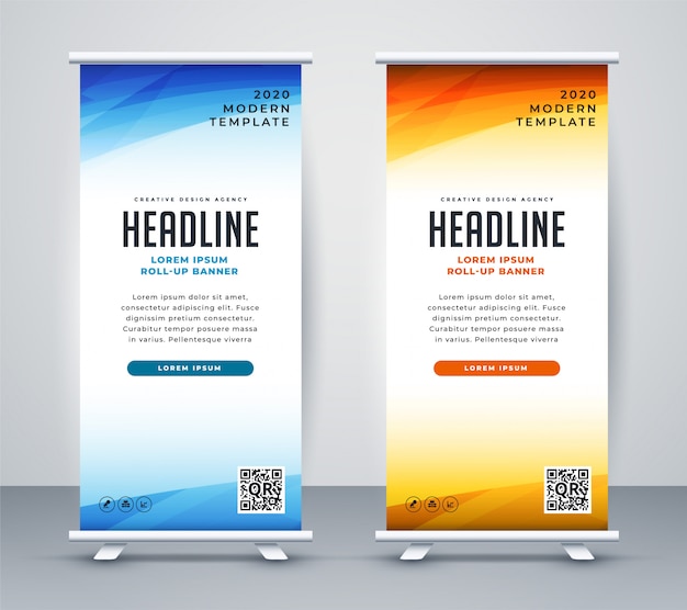 Free Vector Professional roll up stand banner template design