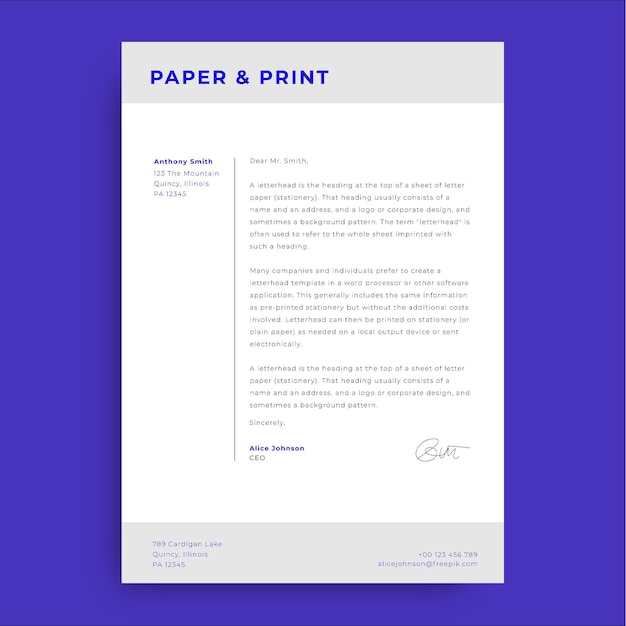 Free Vector | Professional simple formal cover general letters