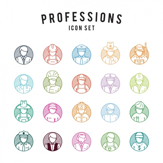 Professions icons set