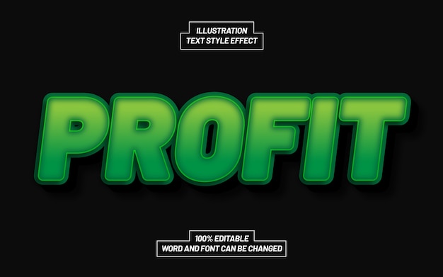 Premium Vector | Profit 3d bold text style effect