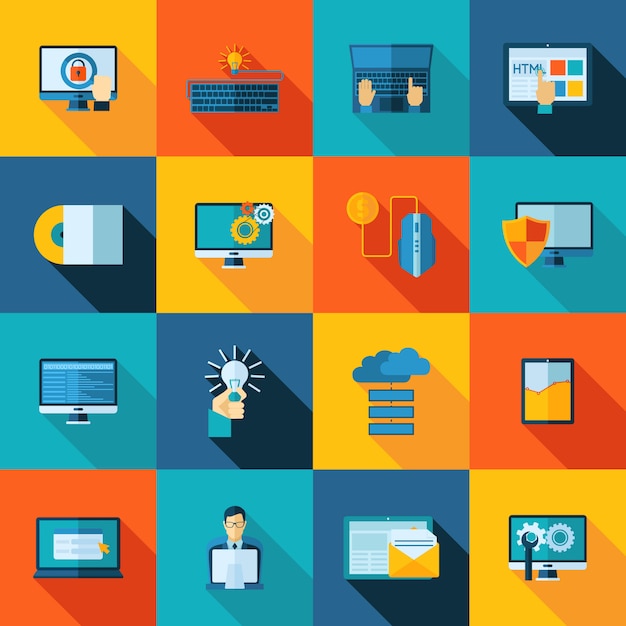 Program development set Premium Vector