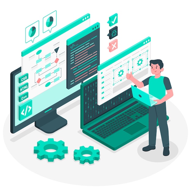 Programmer concept illustration Free Vector