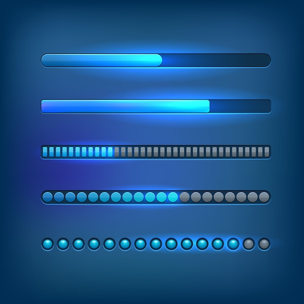 Premium Vector Progress Bars Set