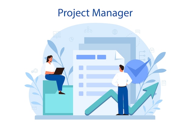 Premium Vector | Project management concept.