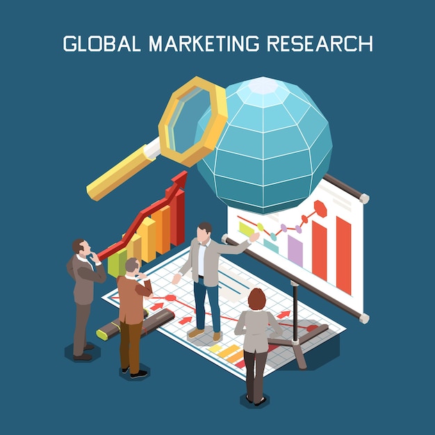 Premium Vector | Project management isometric composition