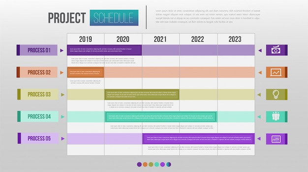 Premium Vector | Project schedule chart daily and weekly timetable ...