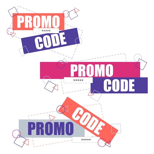 Premium Vector | Promo code, coupon code. flat vector set design ...