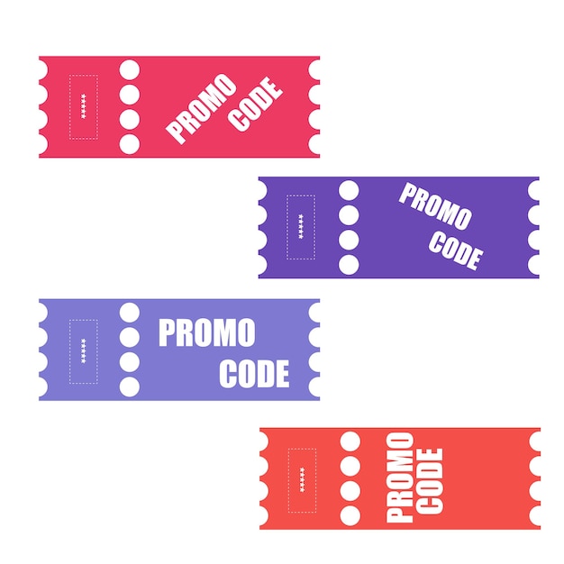 Premium Vector | Promo Code, Coupon Code. Flat Vector Set Tickets ...