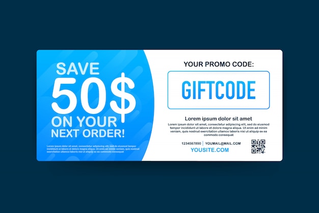 Premium Vector Promo Code Gift Voucher With Coupon Code Premium Egift Card For E Commerce Online Shopping Marketing