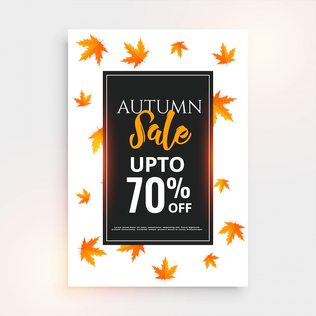 Promotional autumn sale flyer design with text\
space