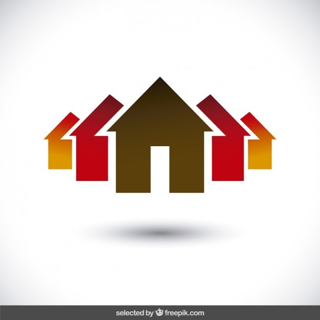 Download Property logo with house silhouettes | Free Vector