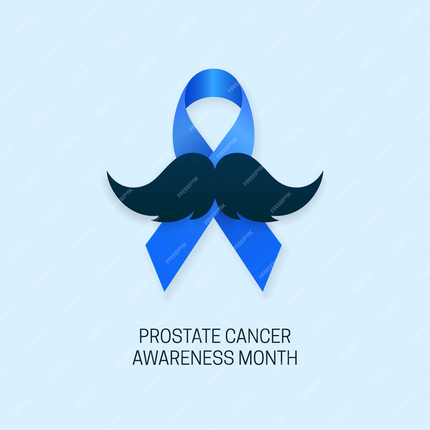 Premium Vector Prostate Cancer Awareness Month Campaign Design With Blue Ribbon And Mustache 1172