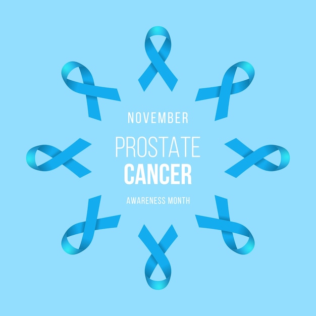 Premium Vector | Prostate Cancer Blue Awareness Ribbon Background