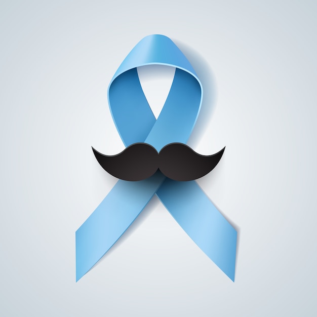 Prostate cancer ribbon awareness for movember Vector | Premium Download