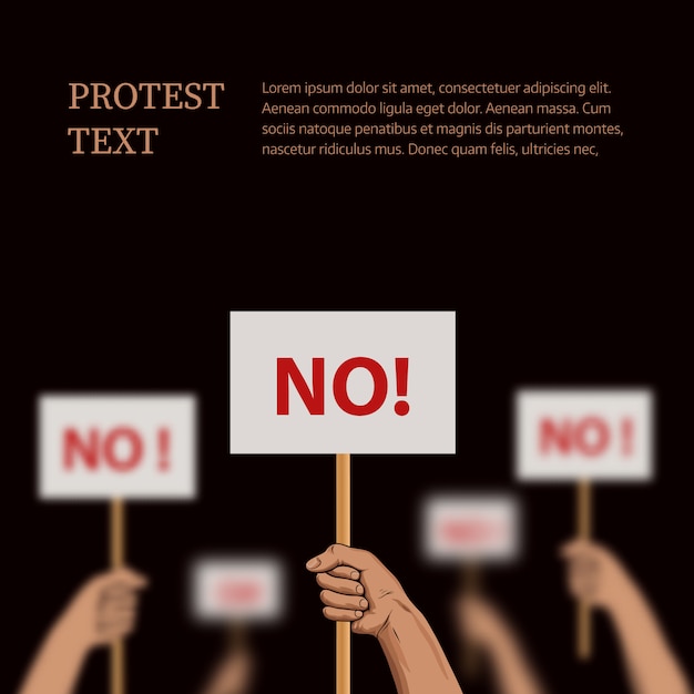 Protest template with place for text. vector Premium Vector