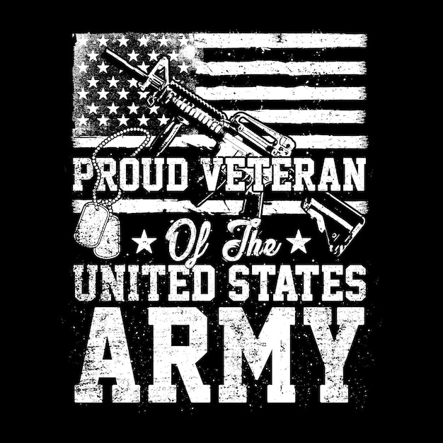 Proud veteran of the us army, american veteran illustration | Premium ...