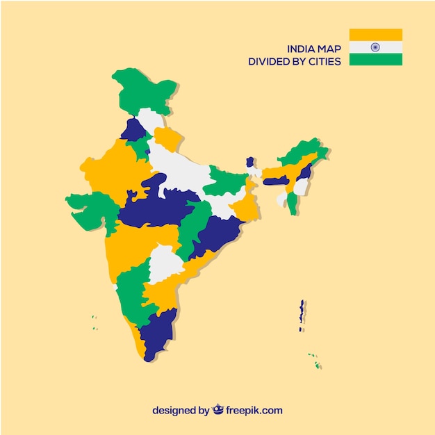 インドの州地図 無料のベクター