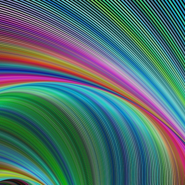 Psychedelic background with wavy shapes Free Vector