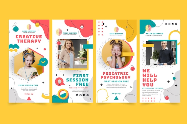 Psychology instagram stories Free Vector