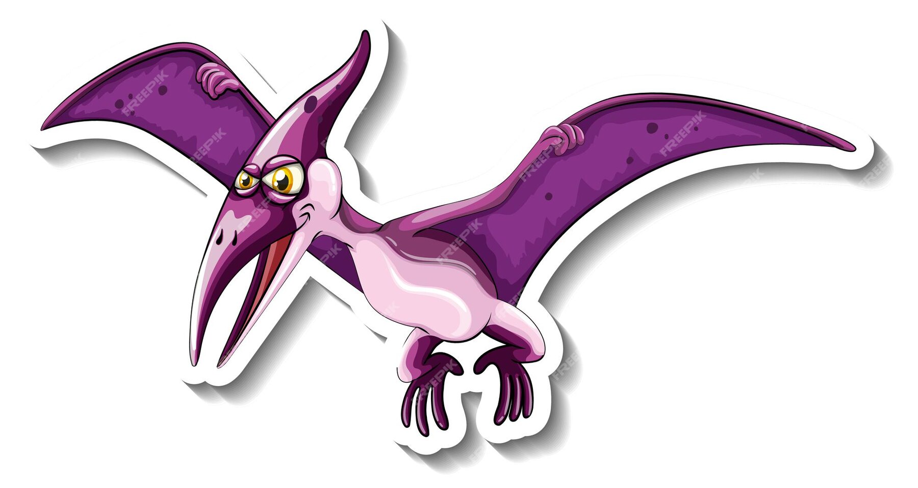 Free Vector | Pteranodon dinosaur cartoon character sticker