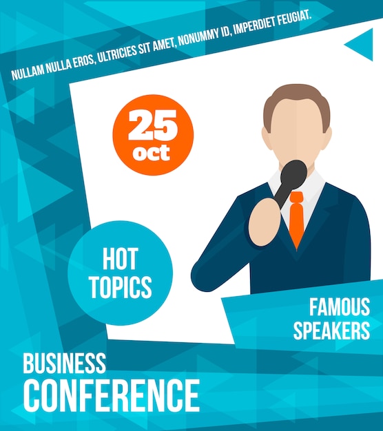 Premium Vector Public Speaking Poster Template Business Conference