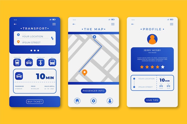 Free Vector Public Transport App Interface 4673