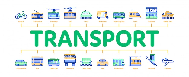 Public transport banner Vector | Premium Download