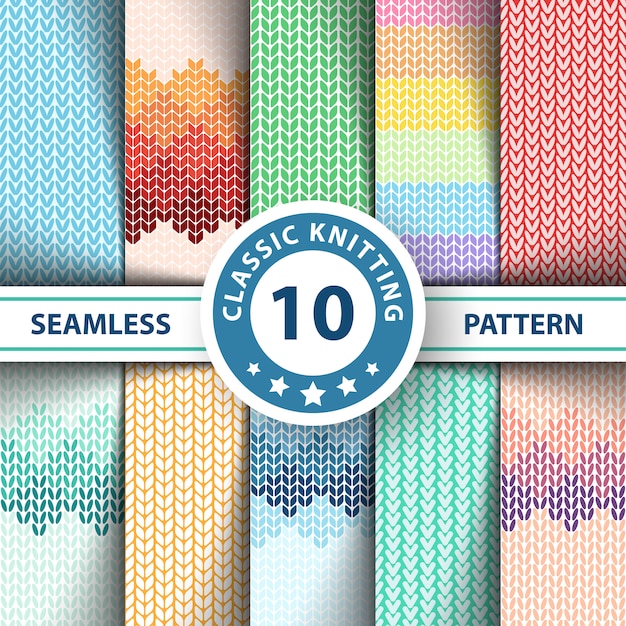 Pullover, sweater, jersey - seamless knitting pattern Premium Vector