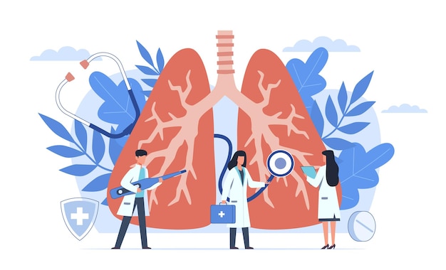 Premium Vector | Pulmonology and respiratory system examination ...