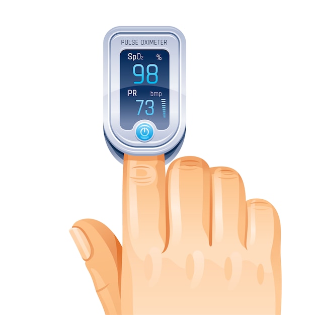 Premium Vector | Pulse oximeter, finger medical device.