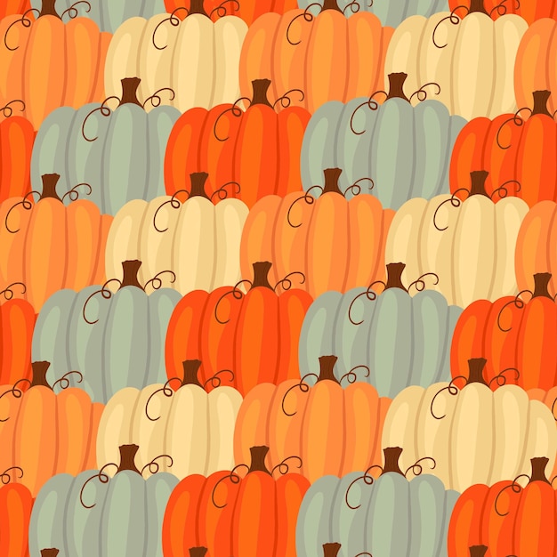 Premium Vector | Pumpkins seamless pattern for thanksgiving and halloween