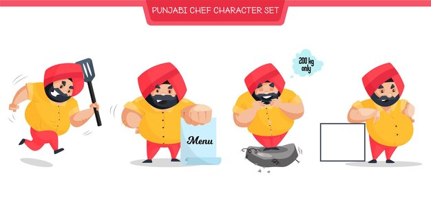 premium-vector-punjabi-chef-character-set-isolated-on-white