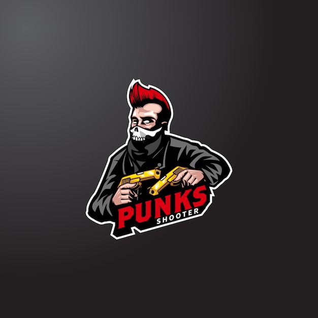 Premium Vector | Punk head esports logo mascot