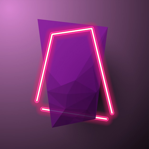 Premium Vector | Purple abstract neon banner