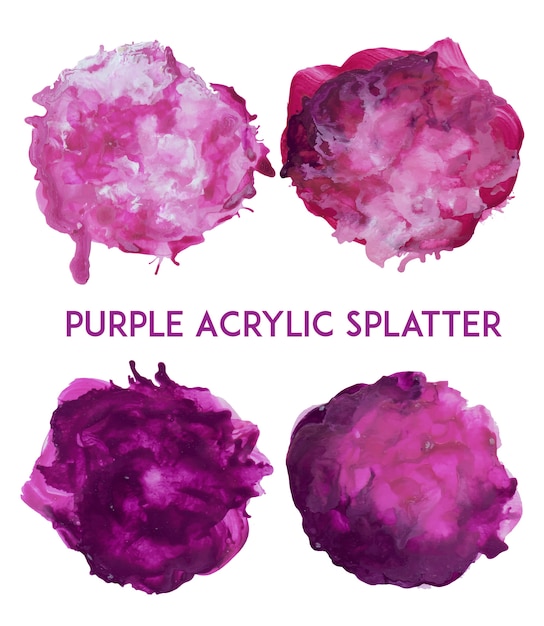 Download Purple acrylic splatter collection Vector | Free Download