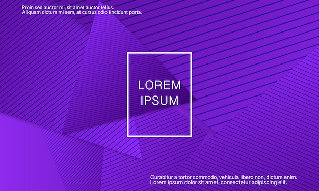 紫色の背景 抽象カバー 幾何学的な背景 創造的な紫色の壁紙 幾何学的形状 トレンディなグラデーションポスター 図 プレミアムベクター