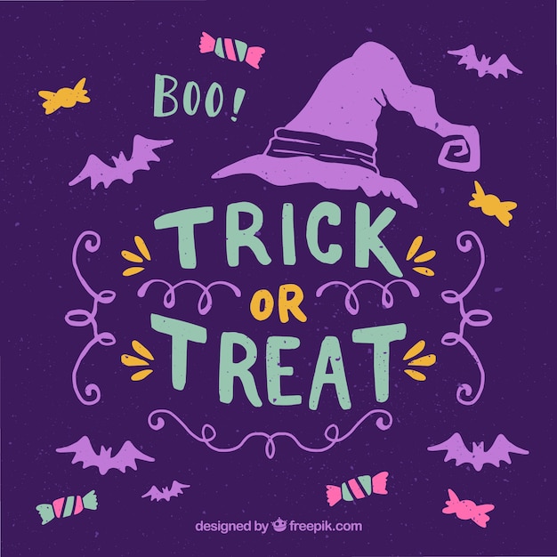 Free Vector | Purple background of trick or treat