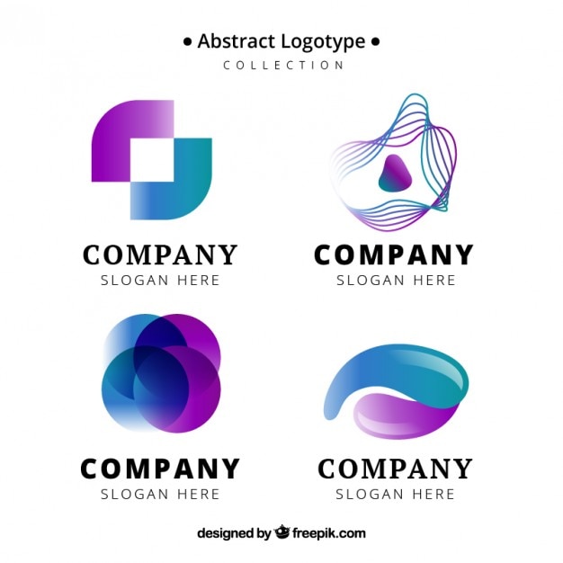 Free Vector | Purple and blue abstract shapes logos