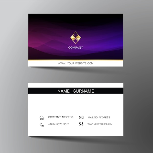 Premium Vector | Purple business card