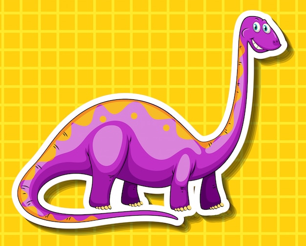 Premium Vector | Purple dinosaur on yellow background